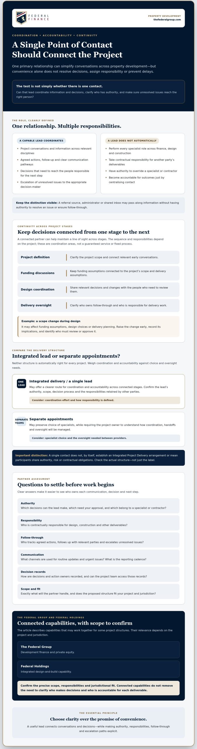 Single Point of Contact for Property Development