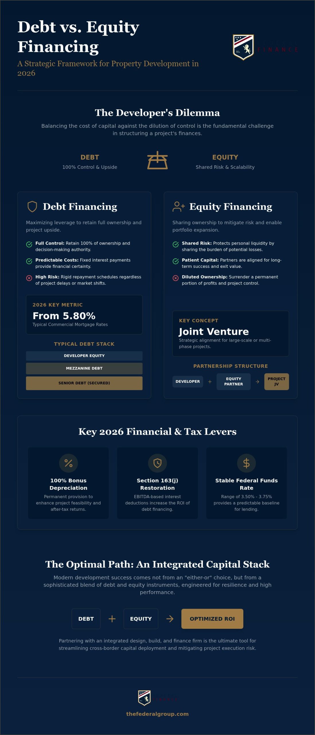 Debt vs Equity for Property Development: 2026 Guide